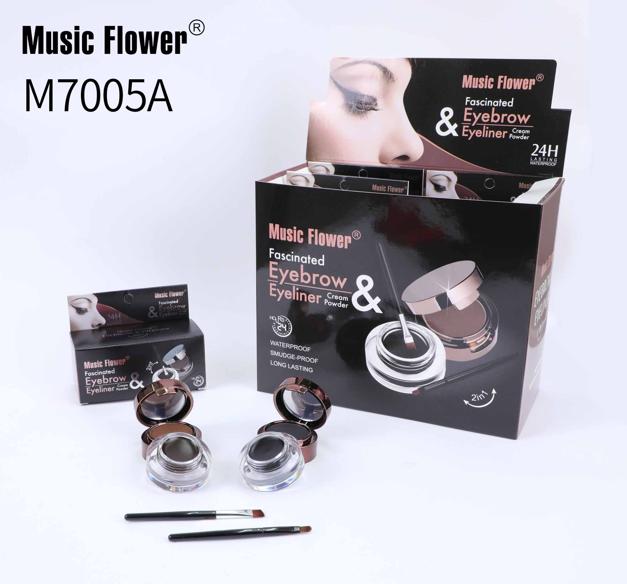 音樂(lè)花 水溶性眼線粉+眼線膏 M7005A
